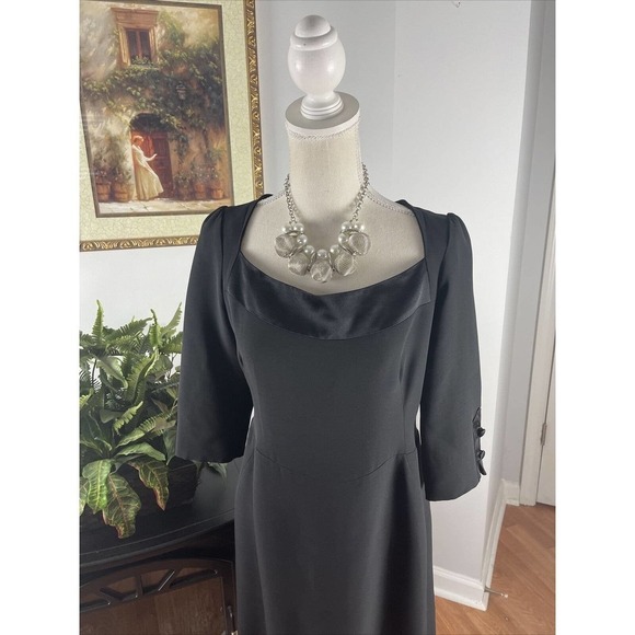 Juleh Juleh Sheath Dress 10 Wool Silk Square Neckline Flare Dress - Picture 2 of 11